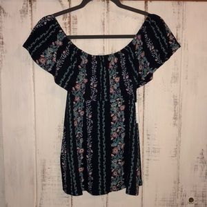 Boho style Off the shoulder floral Top